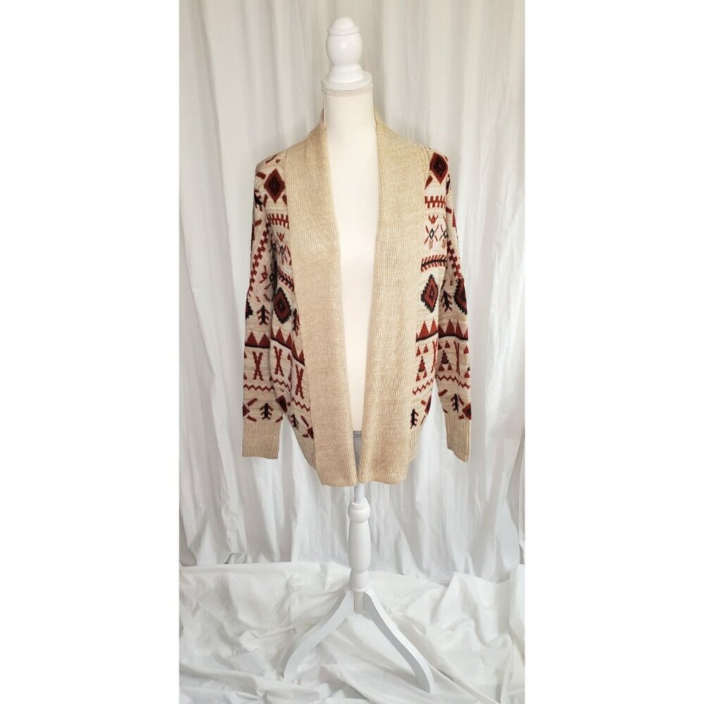 Roxy Aztec Fall Cardigan Tribal Western Comfy Burnt Orange Womens Size Small
